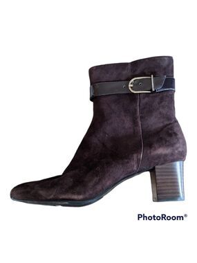 𝅺Bandolino Brown Suede Ankle Boots Size 9.5 Dressy